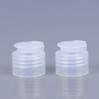 20mm 24mm PP লোশন বোতলের ঢাকনার বোতলের জন্য স্বচ্ছ ফ্লিপ টপ ক্যাপ