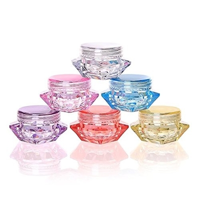 5ml ছোট প্লাস্টিক কসমেটিক ক্রিম জার সঙ্গে lids refillable পোর্টেবল