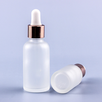 রোজ গোল্ড ফ্রস্টেড আই ড্রপার বোতল 3ml 5ml 10ml 15ml