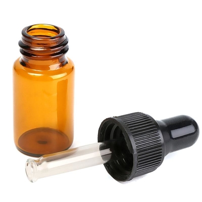 5ml এসেনশিয়াল অয়েল বোতল বাদামী ছোট কাচের ড্রপার বোতল