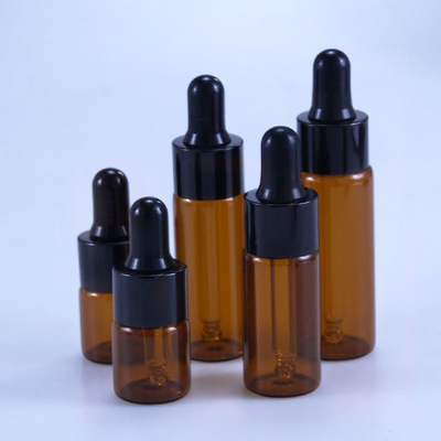 প্রয়োজনীয় তেলের জন্য প্রসাধনী 10ml 15ml 20ml ব্রাউন গ্লাস ড্রপার বোতল