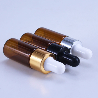 প্রয়োজনীয় তেলের জন্য প্রসাধনী 10ml 15ml 20ml ব্রাউন গ্লাস ড্রপার বোতল