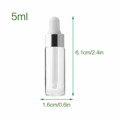 সিলভার মিনি 5ml এসেনশিয়াল অয়েল বোতল OEM ODM গ্লাস ড্রপার বোতল