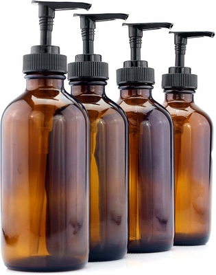 28MM কালো পাম্প সহ PET ব্রাউন 500ml প্লাস্টিক লোশন বোতল