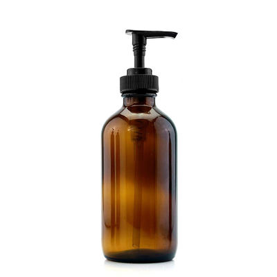 28MM কালো পাম্প সহ PET ব্রাউন 500ml প্লাস্টিক লোশন বোতল