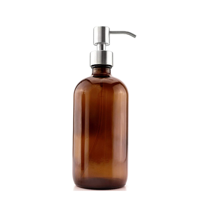 28 মিমি পাম্প ডিসপেনসার সহ 500ML ব্রাউন গ্লাস লোশন বোতল