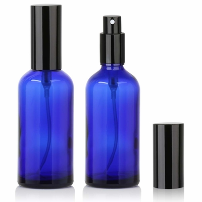 LinDeer 50ml ব্লু গ্লাস পাম্প কসমেটিক স্প্রে বোতল সঙ্গে কালো কুয়াশা স্প্রেয়ার