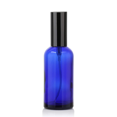 LinDeer 50ml ব্লু গ্লাস পাম্প কসমেটিক স্প্রে বোতল সঙ্গে কালো কুয়াশা স্প্রেয়ার